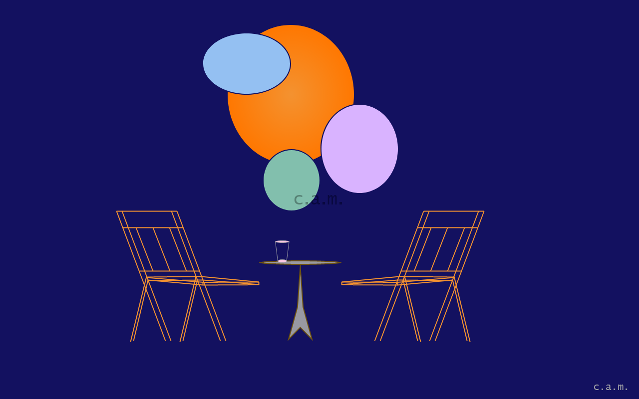 brunch table and chairs on navy background