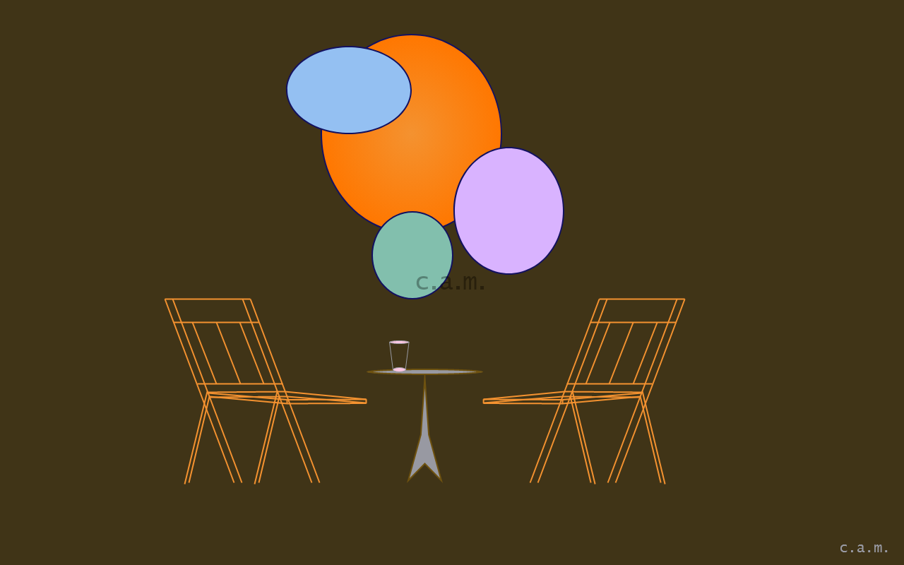 brunch table and chairs on umber background