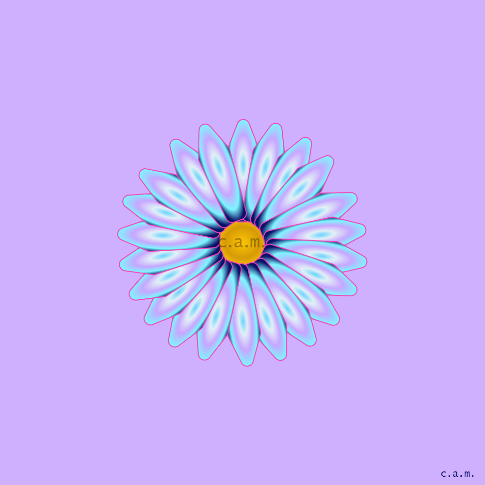 radial flower on lavender background